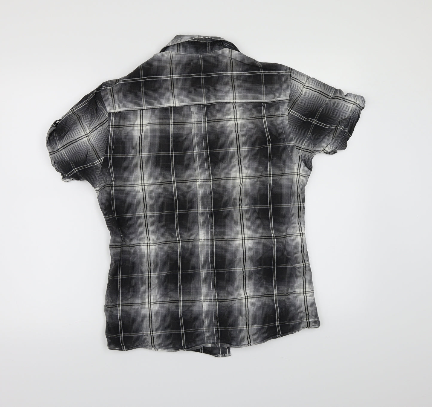 George Mens Grey Check   Button-Up Size S