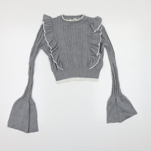 JCL Womens Grey  Knit Pullover Jumper Size S