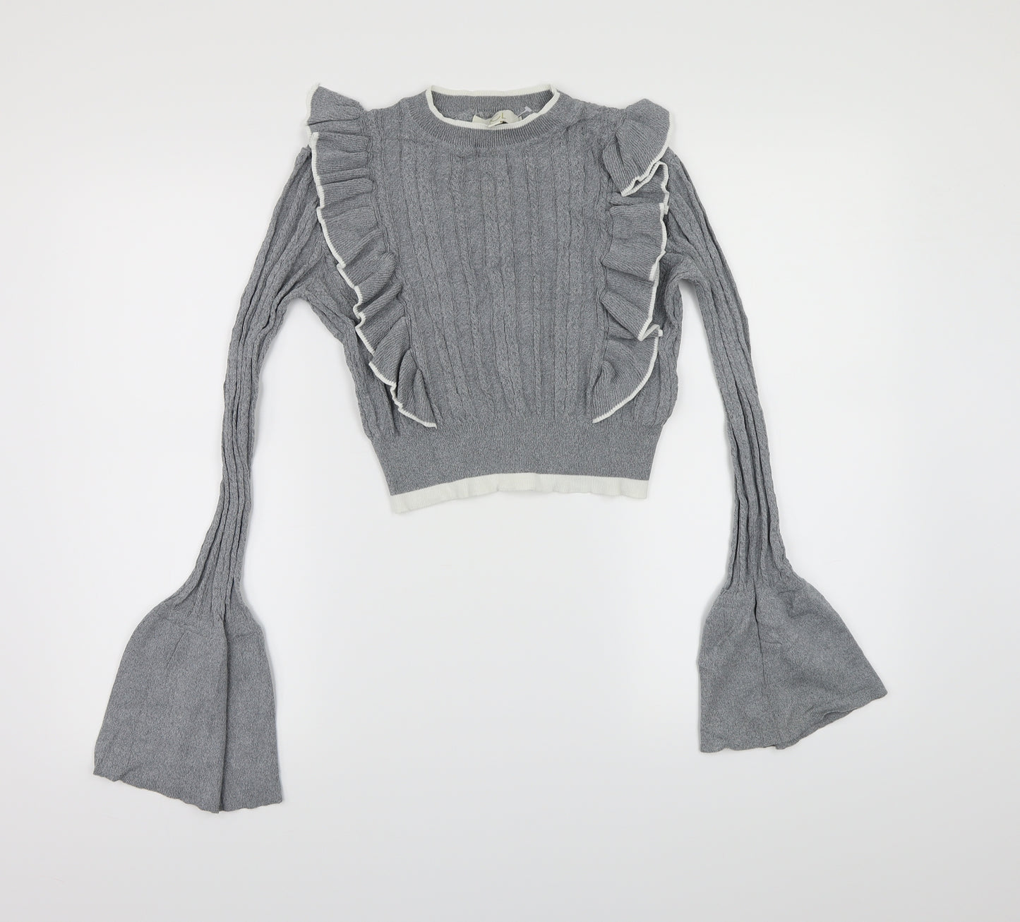 JCL Womens Grey  Knit Pullover Jumper Size S