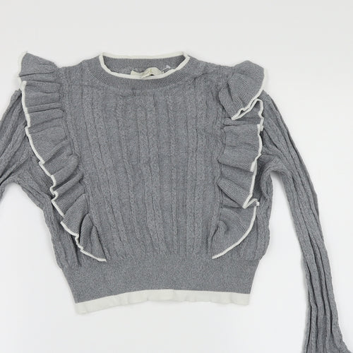 JCL Womens Grey  Knit Pullover Jumper Size S