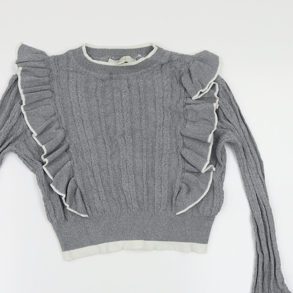 JCL Womens Grey  Knit Pullover Jumper Size S
