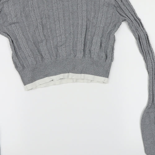 JCL Womens Grey  Knit Pullover Jumper Size S