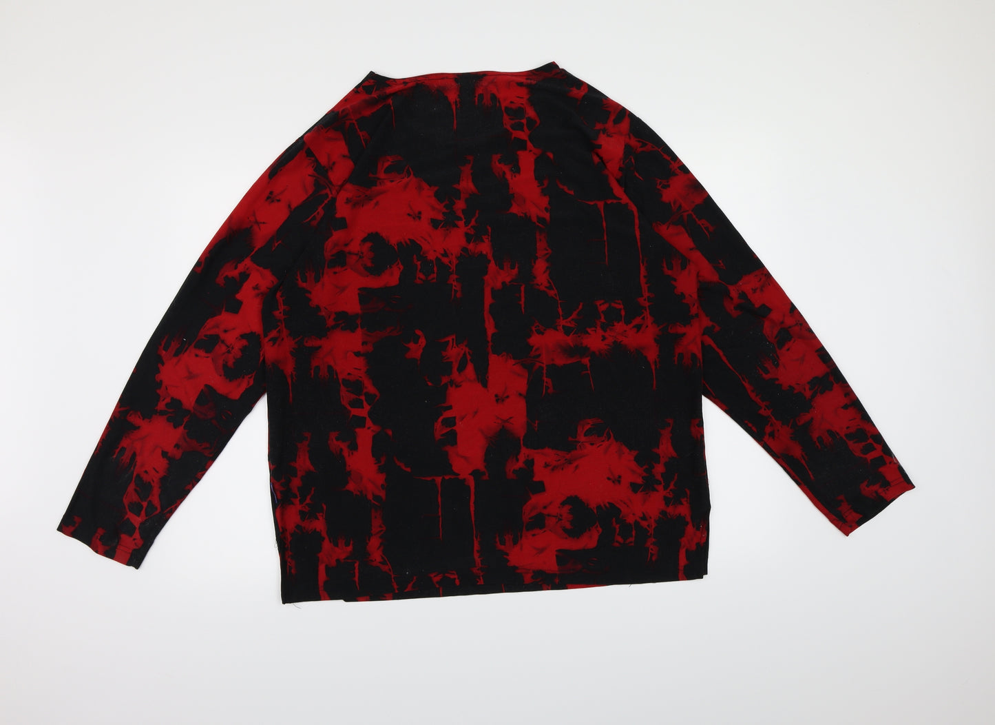 Preworn Womens Black Geometric  Basic Blouse Size 2XL