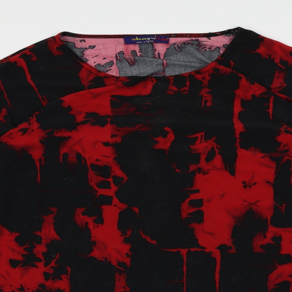 Preworn Womens Black Geometric  Basic Blouse Size 2XL