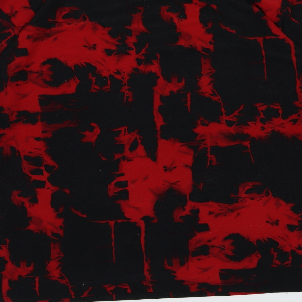 Preworn Womens Black Geometric  Basic Blouse Size 2XL