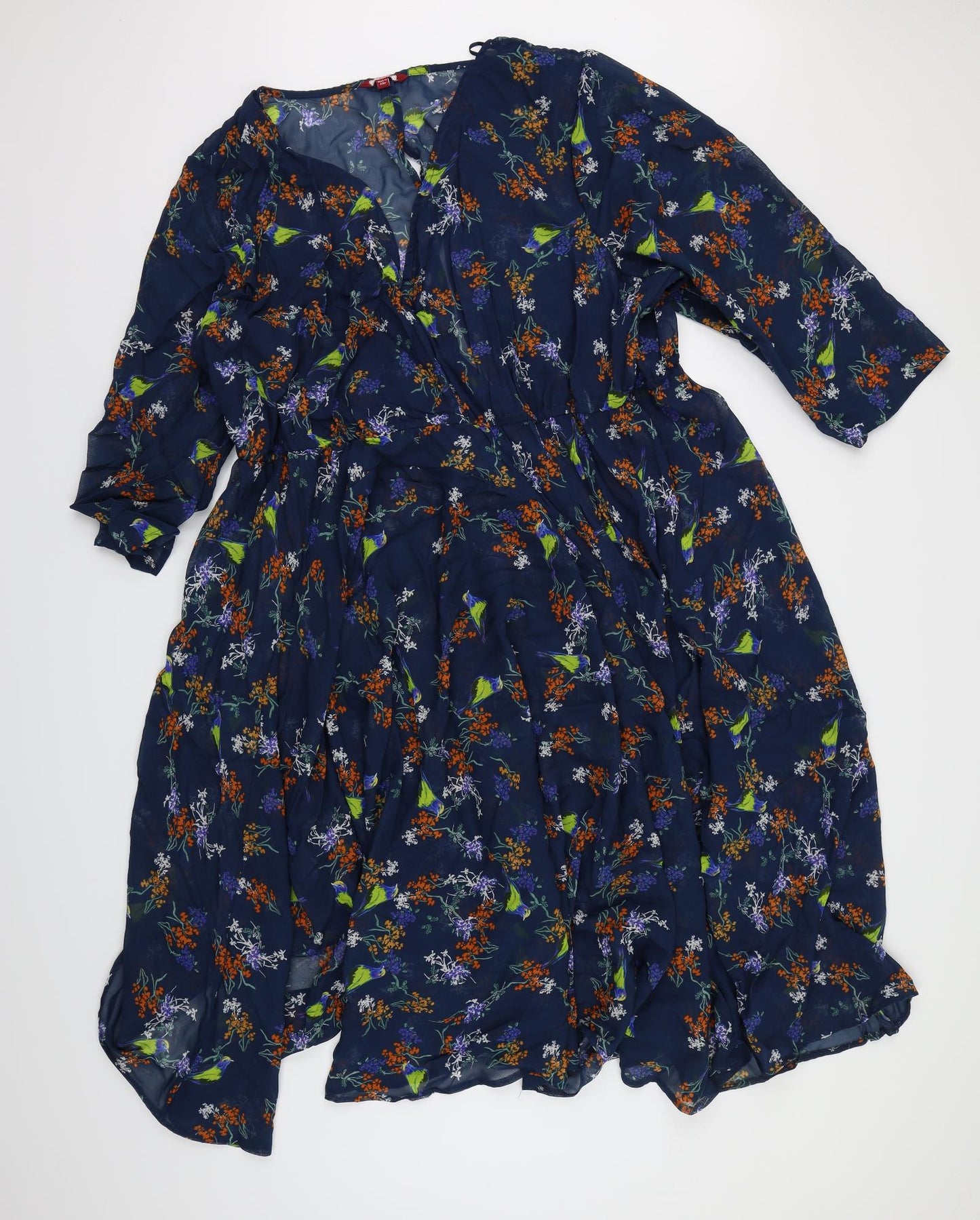 Joe Browns Womens Blue Floral Chiffon A-Line  Size 32