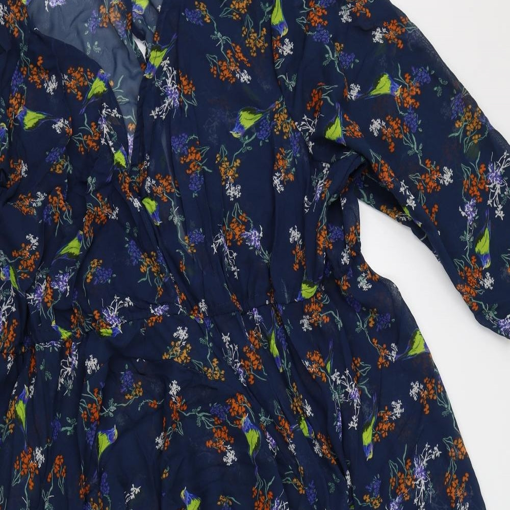 Joe Browns Womens Blue Floral Chiffon A-Line  Size 32
