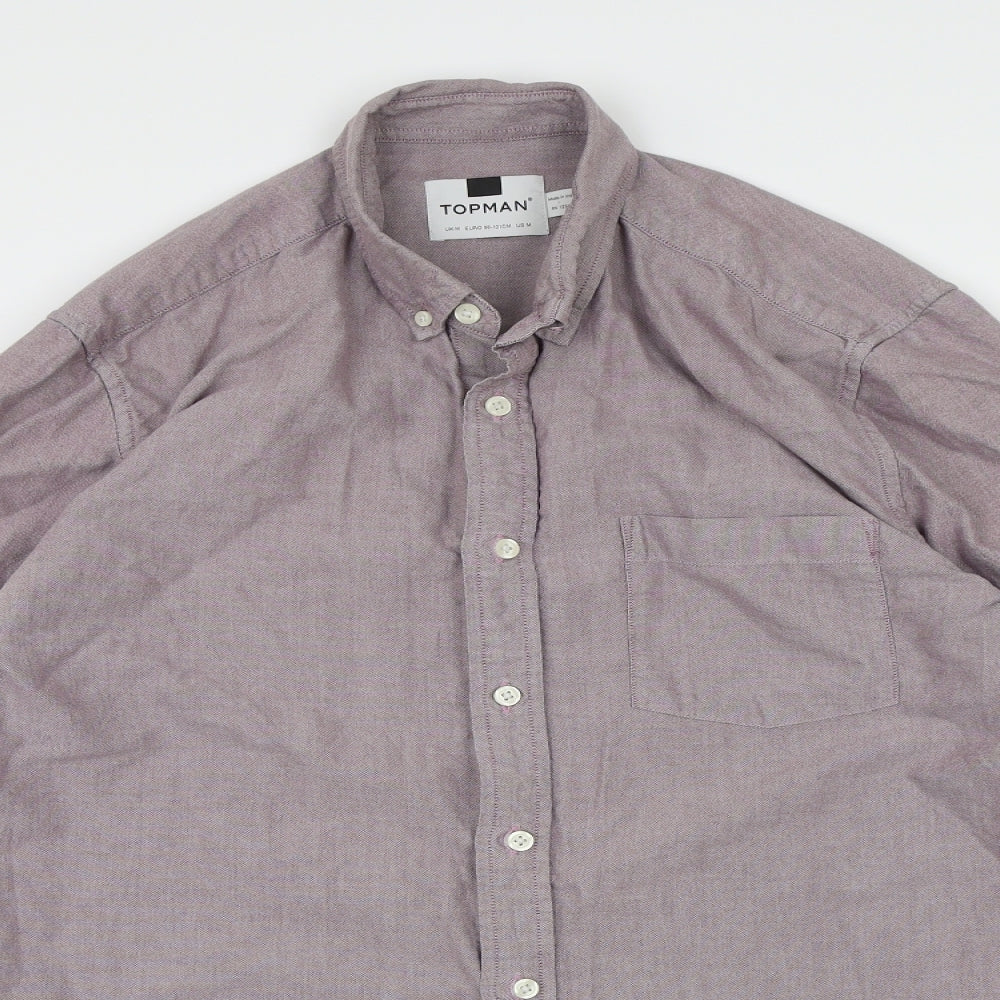 Topman Mens Purple    Button-Up Size M