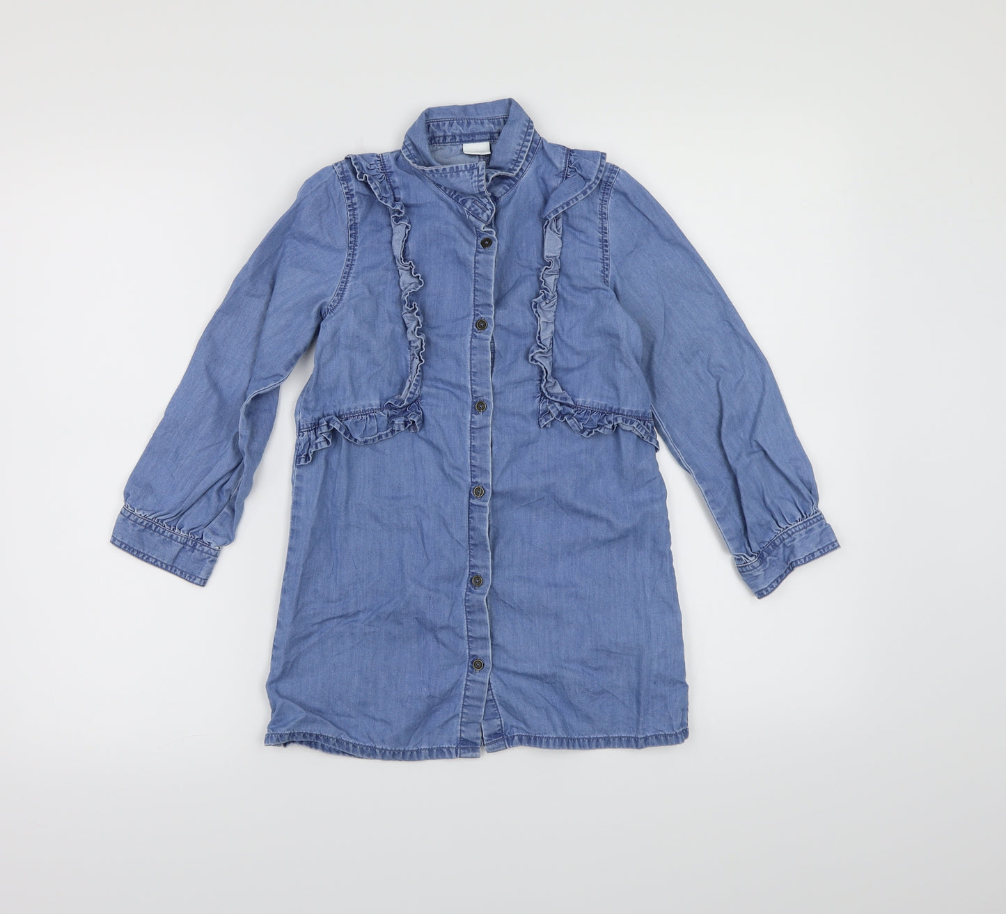 NEXT Girls Blue  Denim Shirt Dress  Size 6 Years