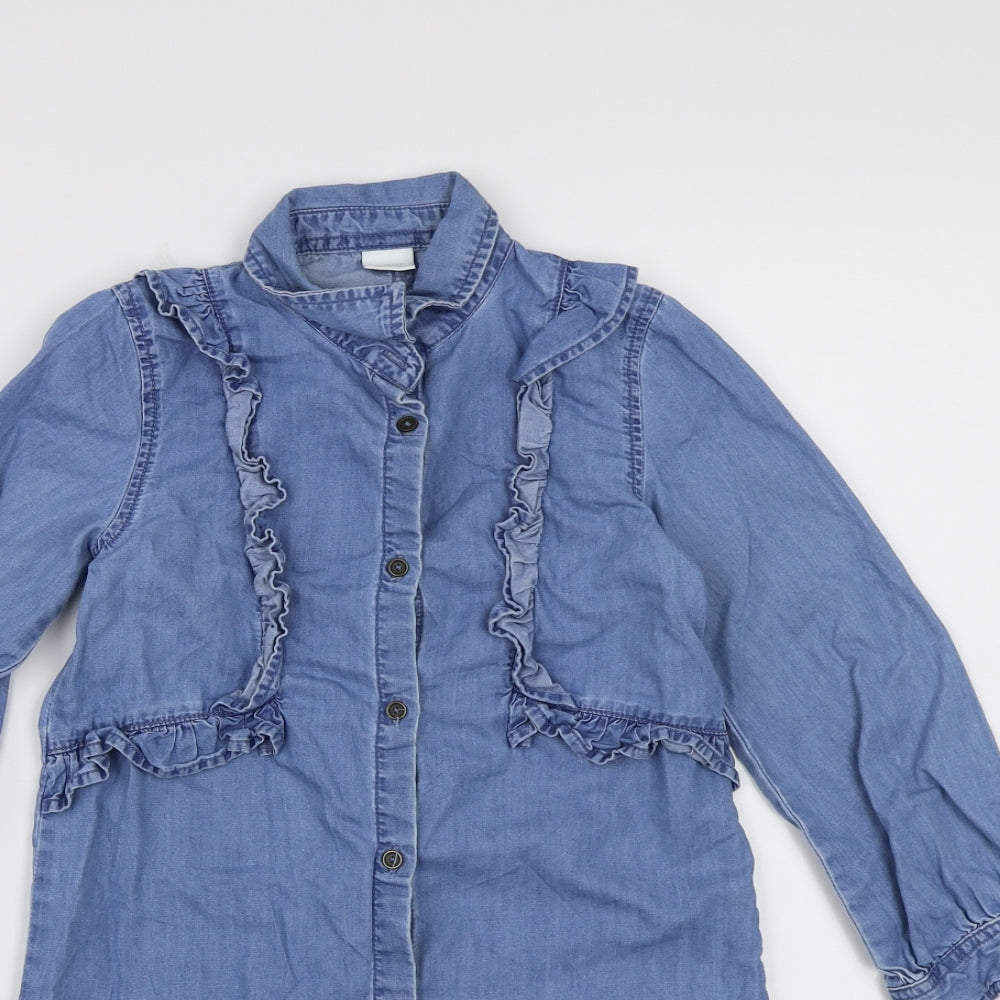 NEXT Girls Blue  Denim Shirt Dress  Size 6 Years