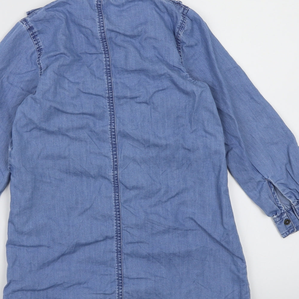 NEXT Girls Blue  Denim Shirt Dress  Size 6 Years