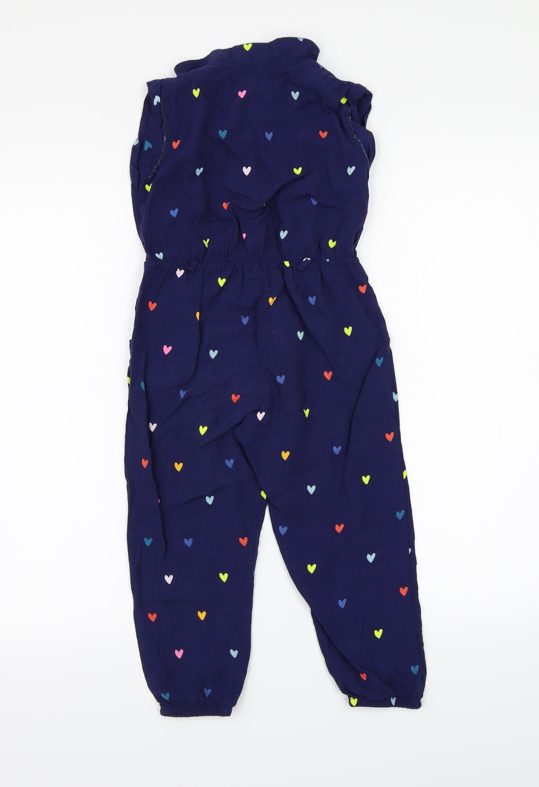 Marks and Spencer Girls Blue Polka Dot  Jumpsuit One-Piece Size 4-5 Years  - Love Heart print