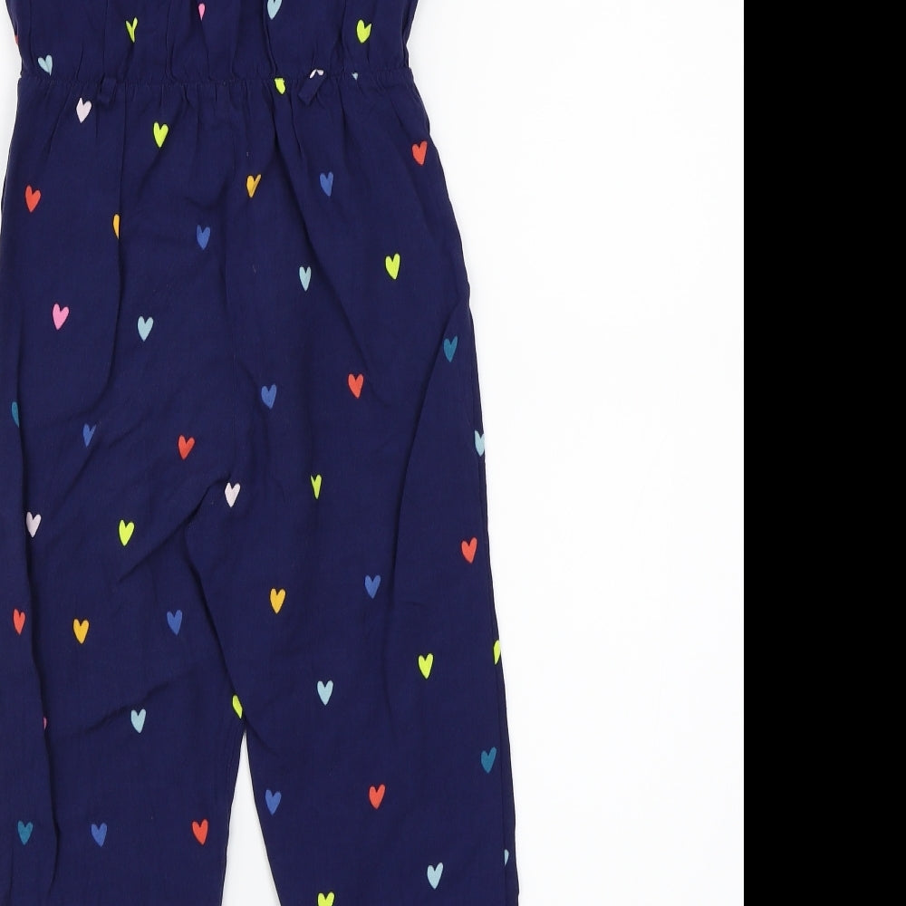 Marks and Spencer Girls Blue Polka Dot  Jumpsuit One-Piece Size 4-5 Years  - Love Heart print