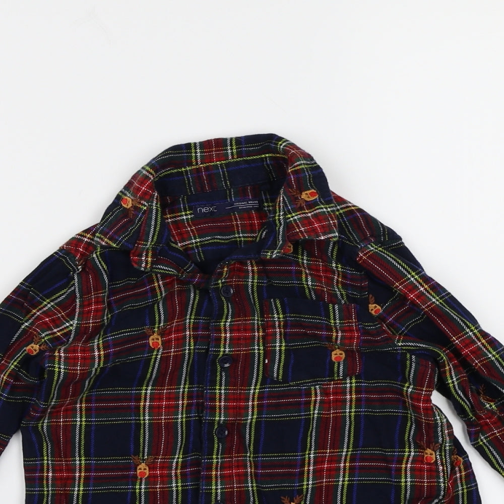 NEXT Boys Blue Check  Basic Button-Up Size 5 Years  - Christmas