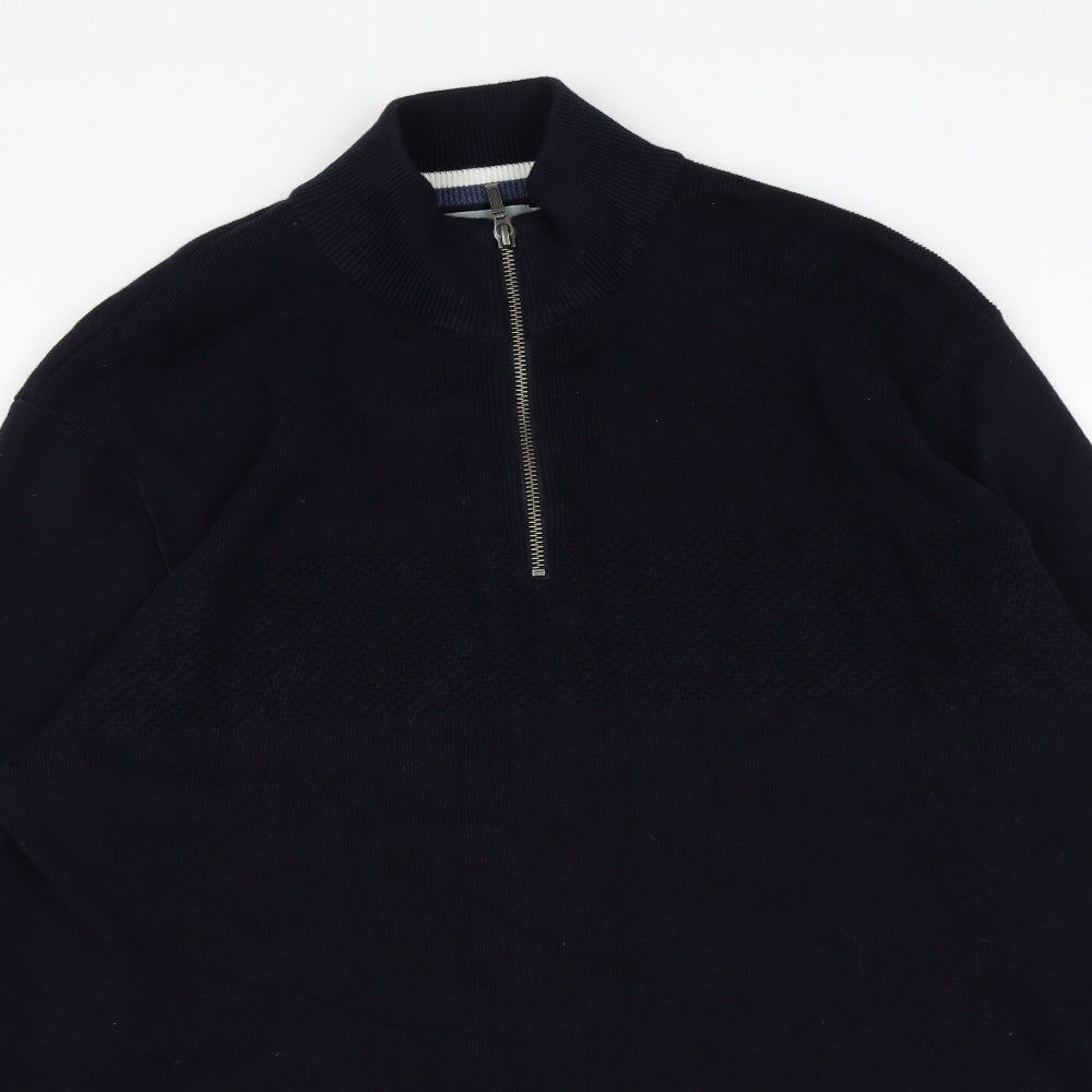TU Mens Blue  Knit Pullover Jumper Size L