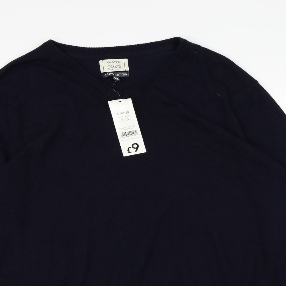 George Mens Blue  Knit Pullover Jumper Size XL