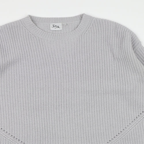 Just Me Womens Grey  Knit Pullover Jumper Size 16