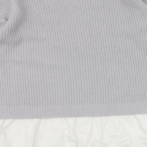 Just Me Womens Grey  Knit Pullover Jumper Size 16