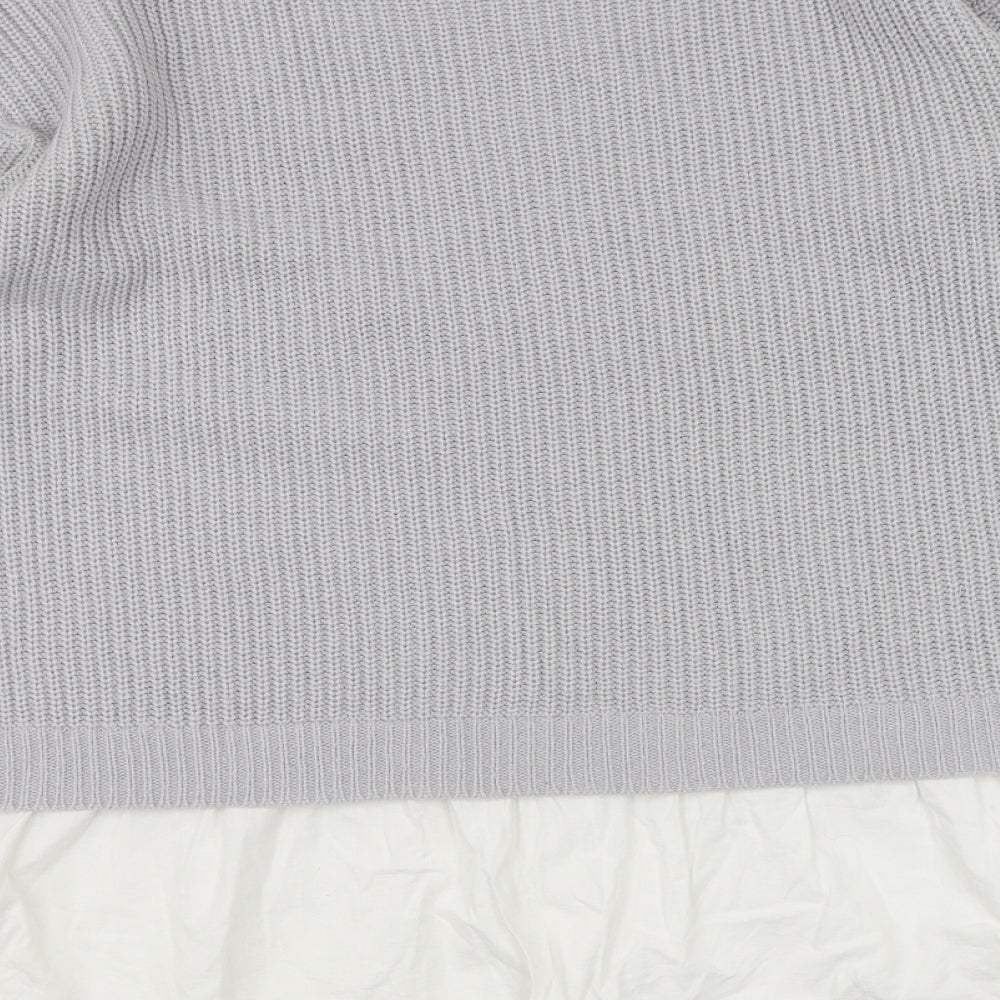 Just Me Womens Grey  Knit Pullover Jumper Size 16