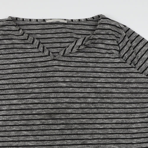 George Womens Grey Striped Knit Pullover Jumper Size 14