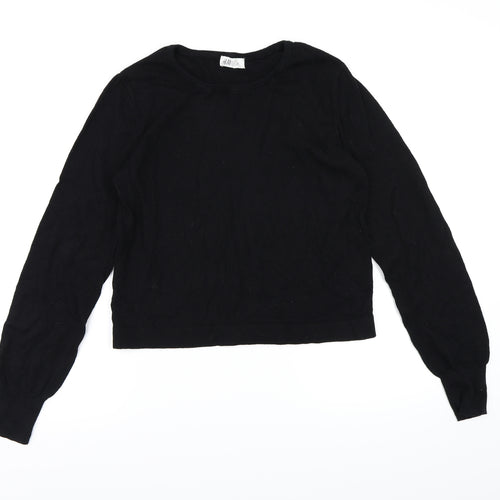 H&M Girls Black  Knit Pullover Jumper Size 14-15 Years