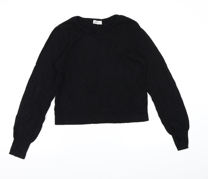 H&M Girls Black  Knit Pullover Jumper Size 14-15 Years