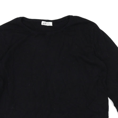 H&M Girls Black  Knit Pullover Jumper Size 14-15 Years