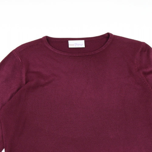 Papaya Womens Purple  Knit Pullover Jumper Size 14