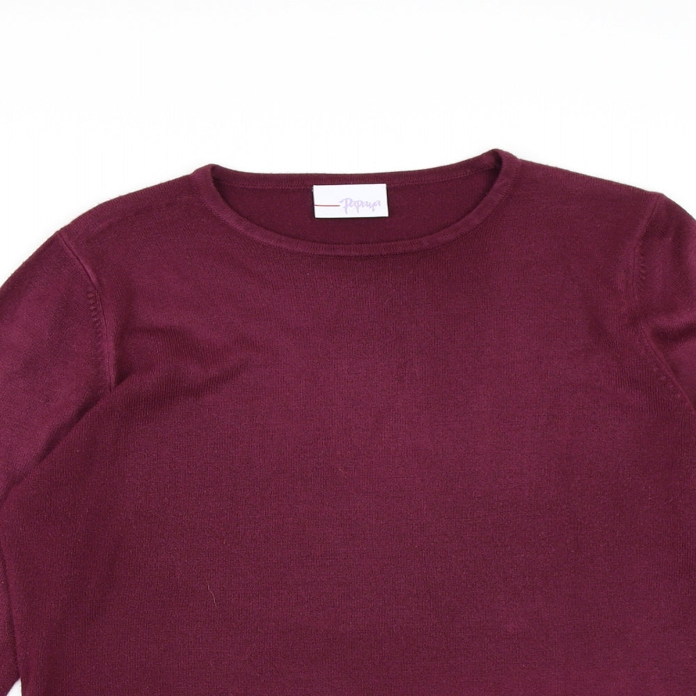 Papaya Womens Purple  Knit Pullover Jumper Size 14