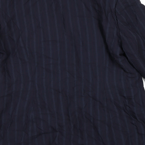 Coast Womens Blue Striped Rayon Jacket Blazer Size 14