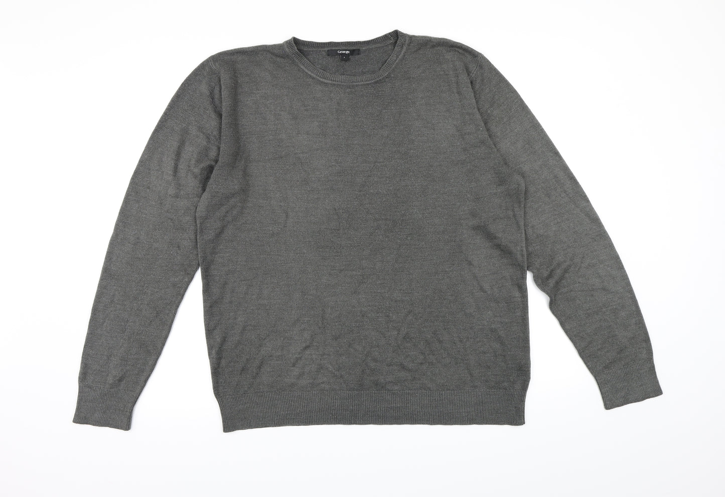 George Mens Grey  Knit Pullover Jumper Size L