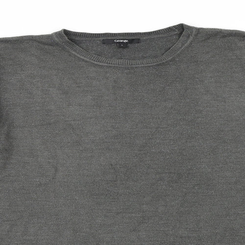 George Mens Grey  Knit Pullover Jumper Size L