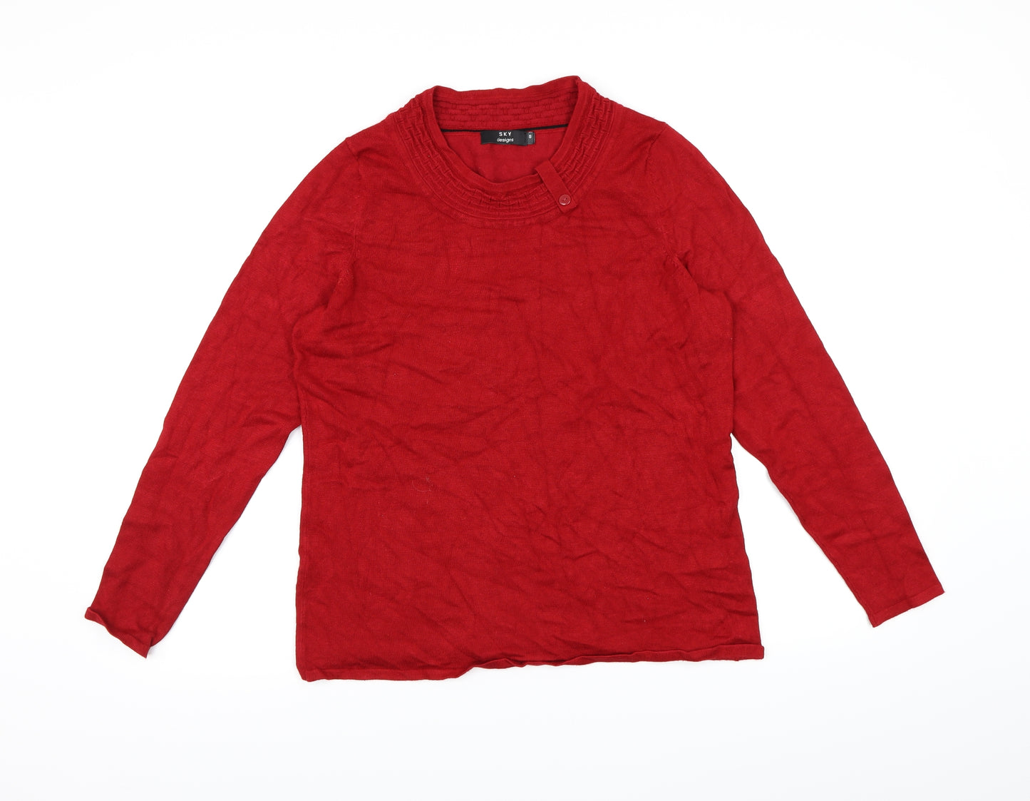 Sky Designs Womens Red  Knit Pullover Jumper Size S