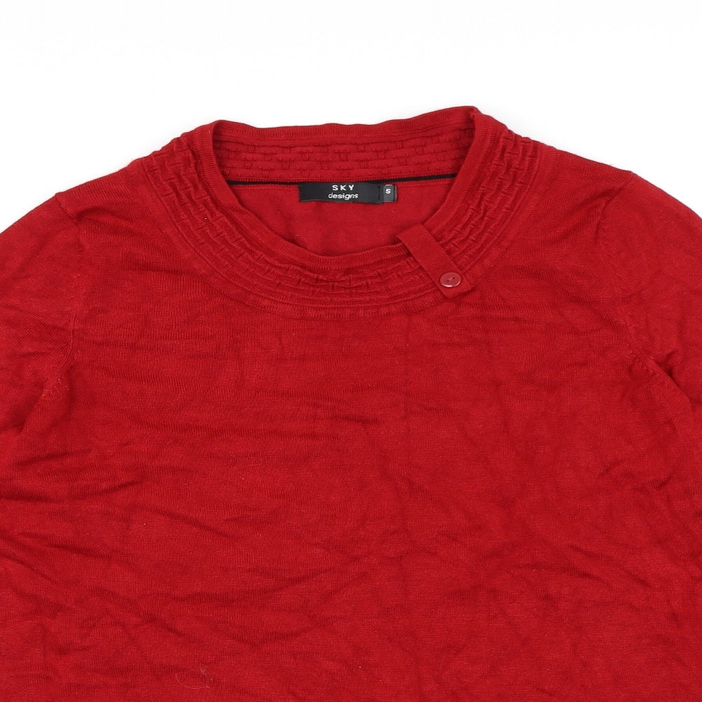 Sky Designs Womens Red  Knit Pullover Jumper Size S