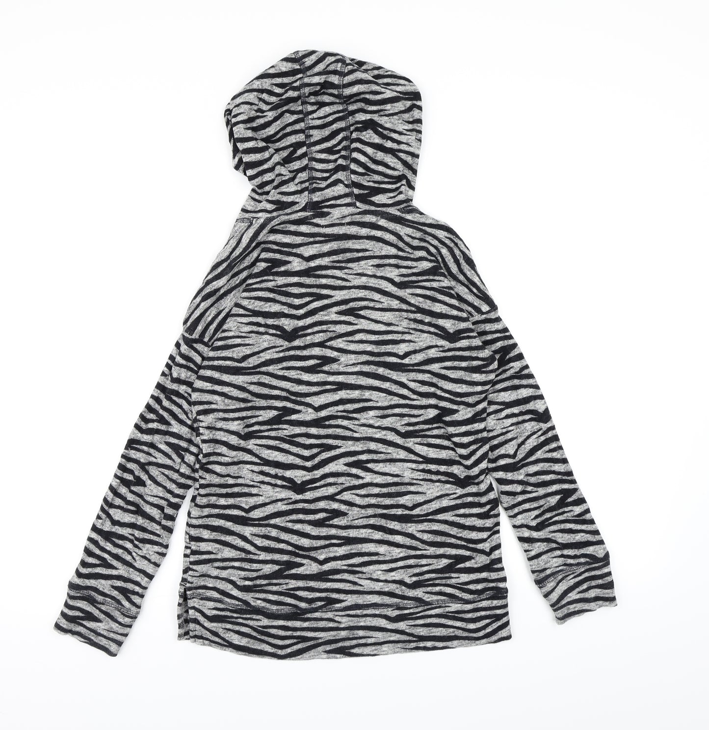 NEXT Girls Grey Animal Print  Pullover Hoodie Size 10 Years