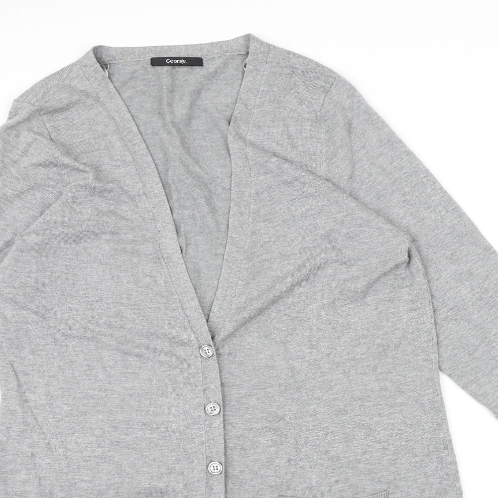 George Womens Grey  Knit Cardigan Jumper Size 16