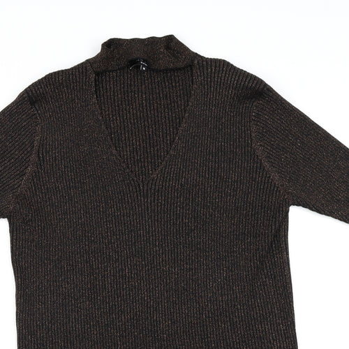 New Look Womens Brown  Knit Pullover Jumper Size 18