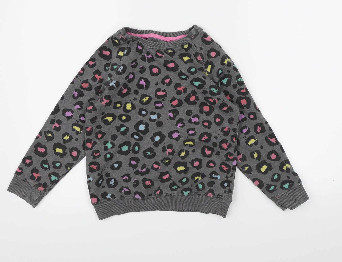NEXT Girls Grey Animal Print Jersey Pullover Sweatshirt Size 8 Years