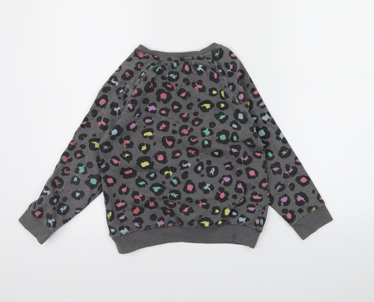 NEXT Girls Grey Animal Print Jersey Pullover Sweatshirt Size 8 Years