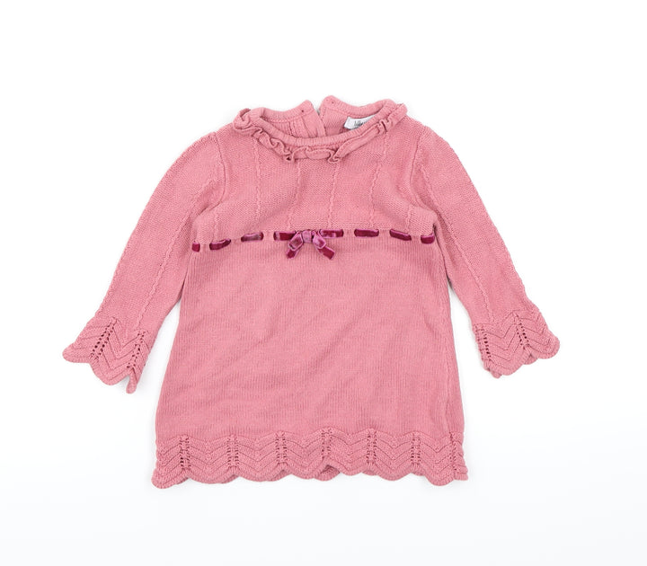 Lily Wicket Girls Pink Knit Jumper Dress Size 12 Months