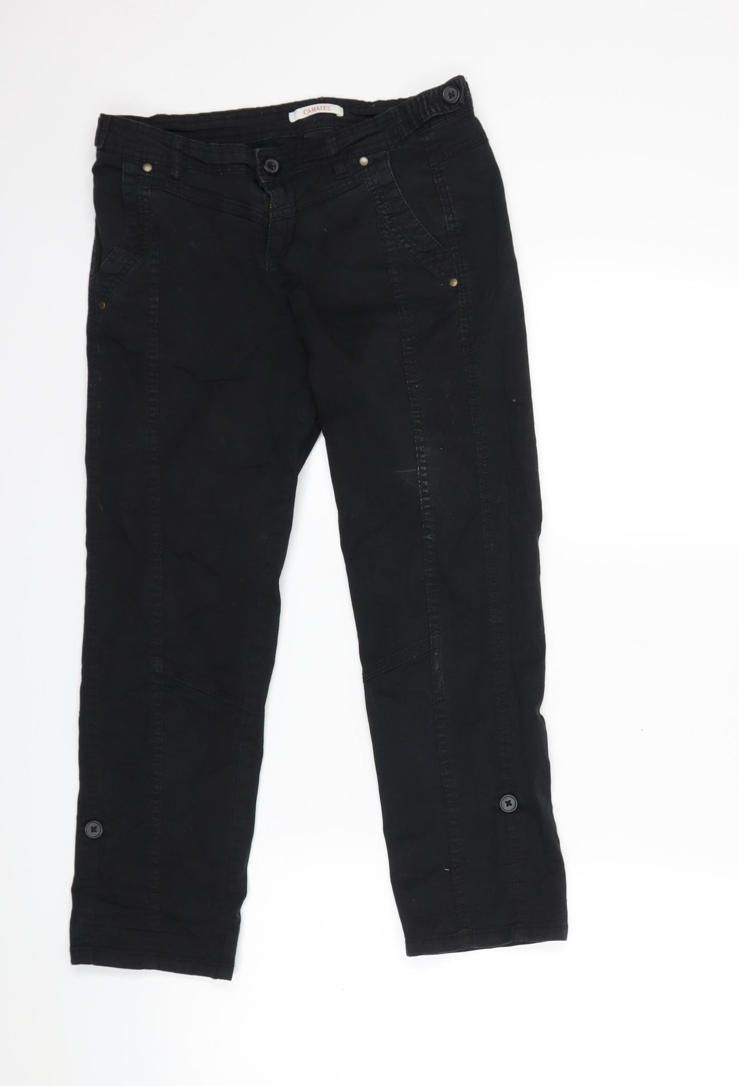 Camaieu Womens Black   Cargo Trousers Size 8 L23 in
