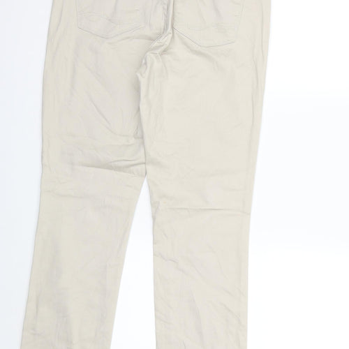 NYJD Womens Beige  Denim Straight Jeans Size 32 in L30 in