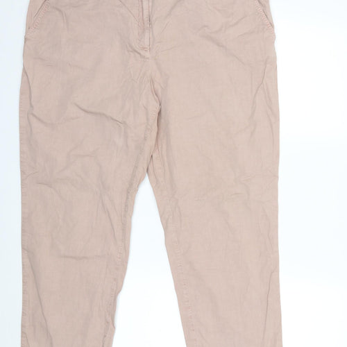 Marks and Spencer Womens Pink   Cargo Trousers Size 18 L28 in