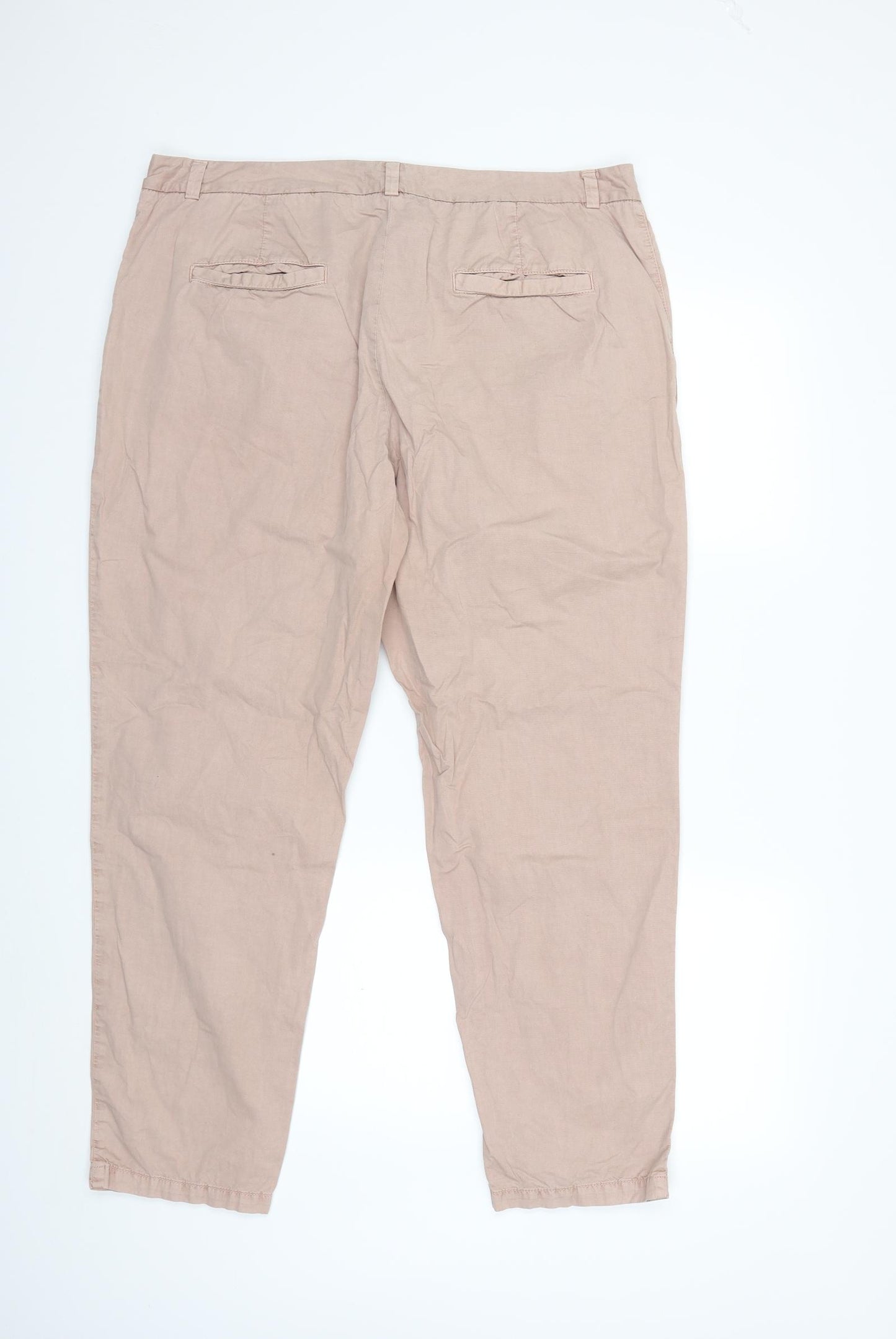Marks and Spencer Womens Pink   Cargo Trousers Size 18 L28 in