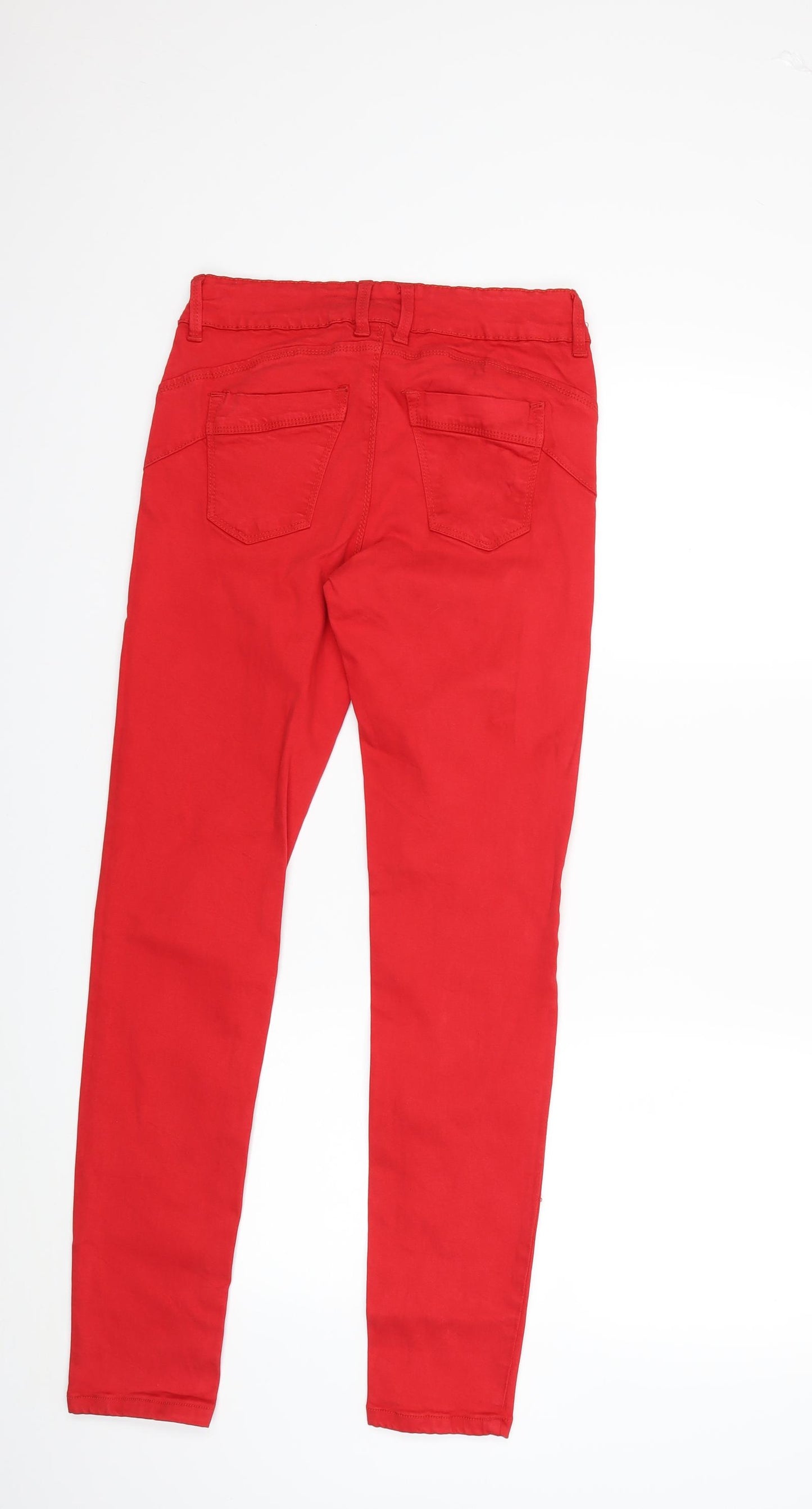OVS Womens Red  Denim Straight Jeans Size 10 L29 in