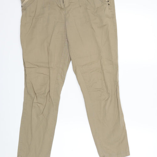 BHS Womens Beige   Cargo Trousers Size 12 L26 in