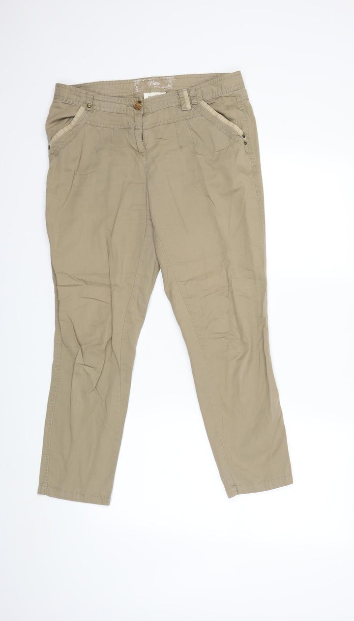 BHS Womens Beige Cargo Trousers Size 12 L26 in