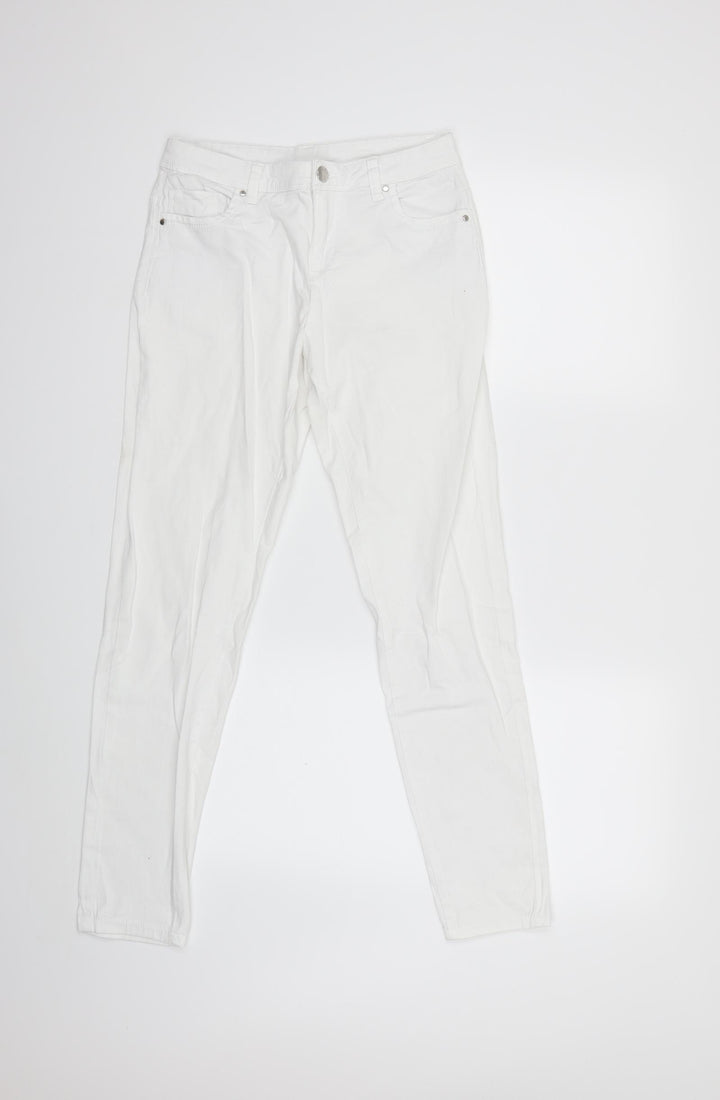 Preworn Womens White  Denim Skinny Jeans Size 26 in L28 in