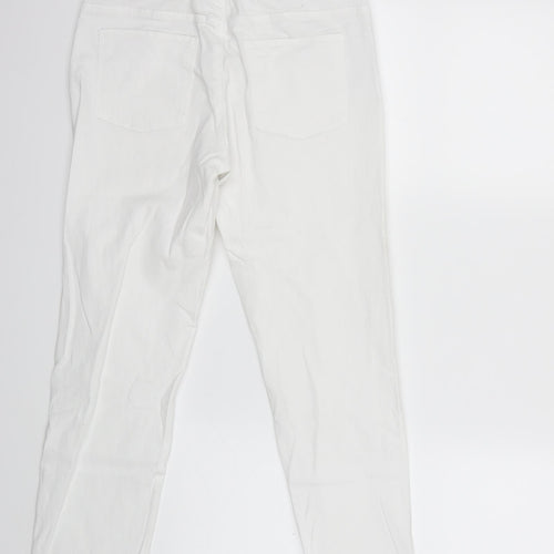 Preworn Womens White  Denim Skinny Jeans Size 26 in L28 in