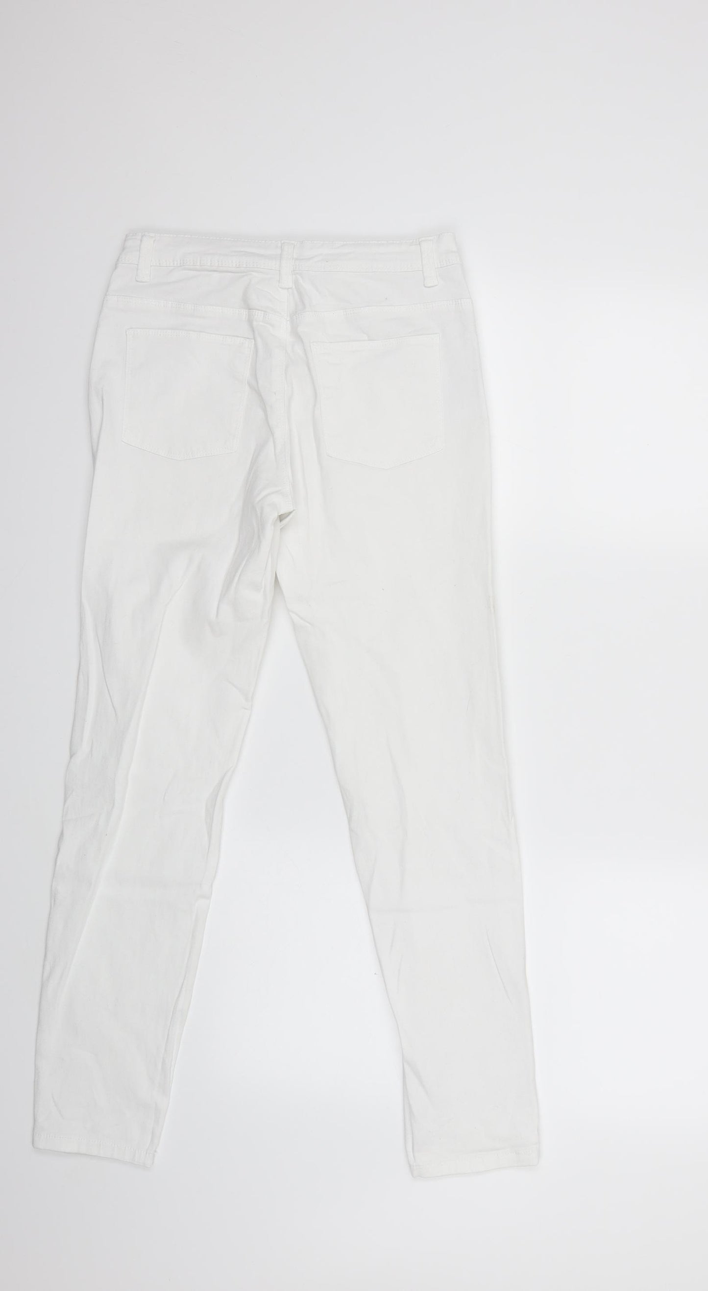 Preworn Womens White  Denim Skinny Jeans Size 26 in L28 in